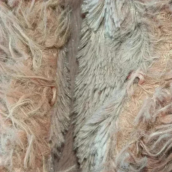 ELLIE KATE Sz S/M Faux Fur Vest. Dust Rose. Front Hook Closure. Open Front - Picture 8 of 11